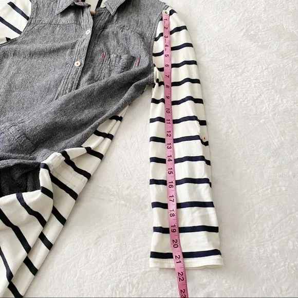 Anthropologie Postal Code Stripe & Chambray Tunic - Picture 7 of 13
